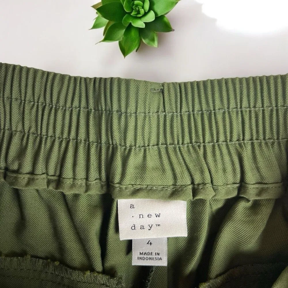 A New Day High-Rise Slim Fit Effortless Pintuck Ankle Pants in Olive - 4 - Image 10