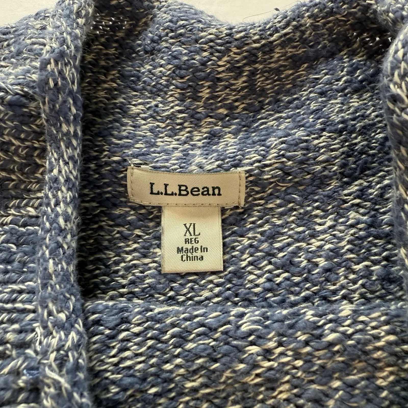 LL Bean Blue Cotton Ragg Funnelneck‎ Pullover Tunic Sweater Size XL - Image 12