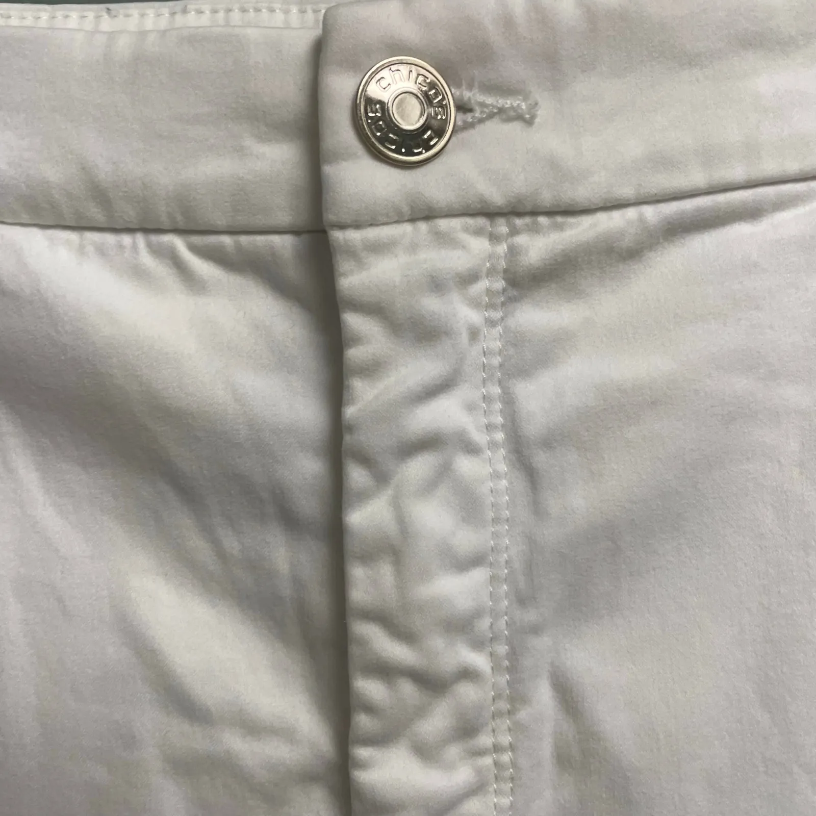Chicos So Slimming Girlfriend Ankle White Pants Size 2.5 Large 14 Stretch - Image 2