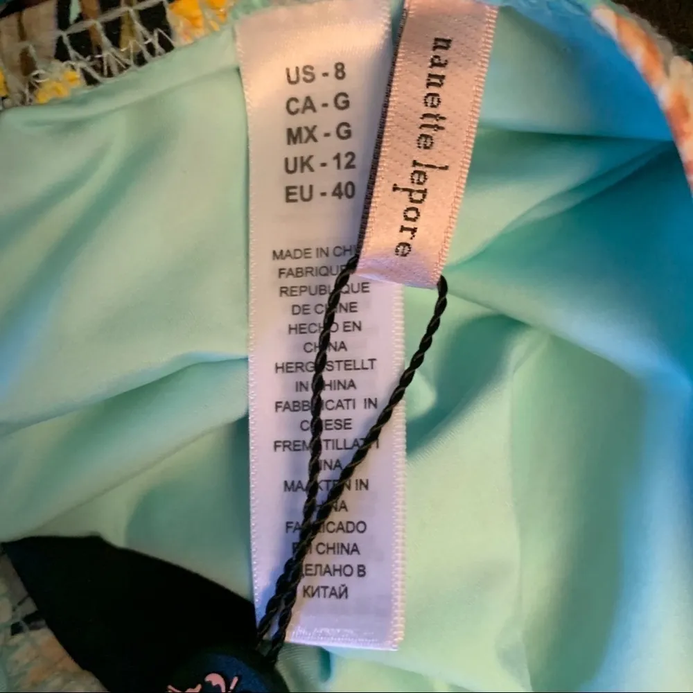 NWT Nanette Lepore High Leg Hipster Bikini Tropical Artsy Print 8 - Image 8