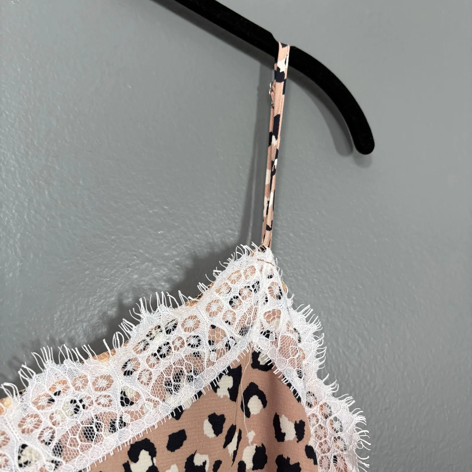 Vanilla Bay Lace Trim Leopard Print Y2K Camisole Top - 1X - Women's Plus Size - Image 2