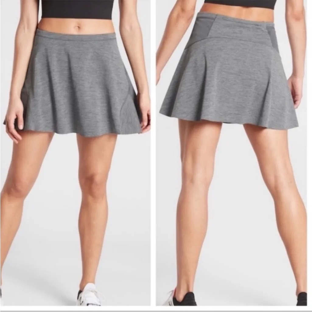 Athleta‎ Womens Match Point Skort Size XS Heathered Gray Stretch Athletic *FLAW - Image 2
