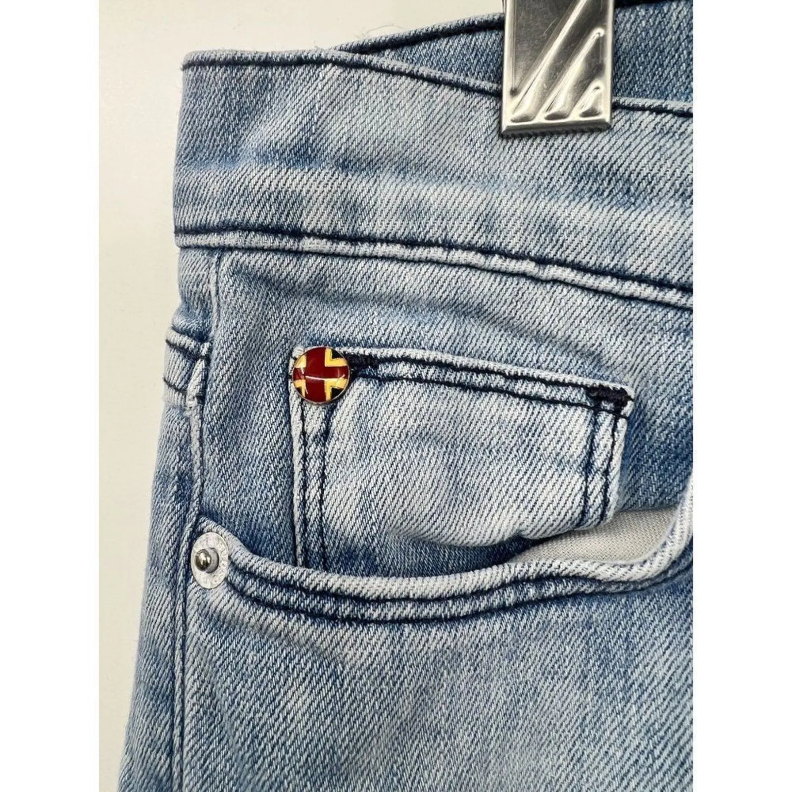 Hudson Blue Denim‎ Pockets Zipper Mid Rise Stretch Skinny Jeans Size 26 - Image 4