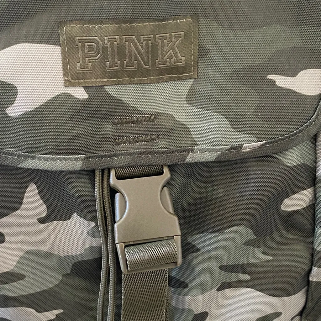 PINK Victoria's Secret Green Camo Backpack - Image 8
