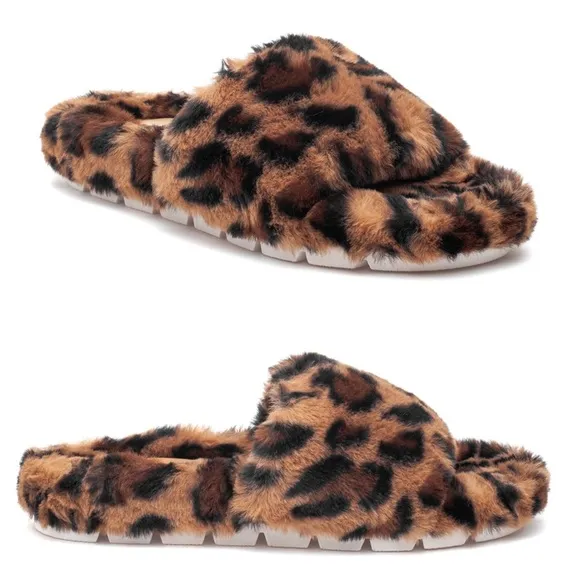 nwob // j/slides lovlie leopard faux fur slides - Image 10