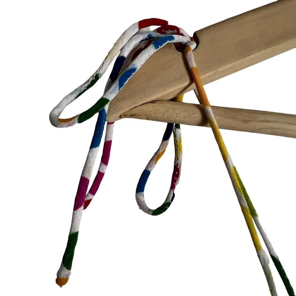 All Things Mochi Blessica Rainbow Polka Dot Print Tiered Silk Mini Dress Sz S White - Image 8