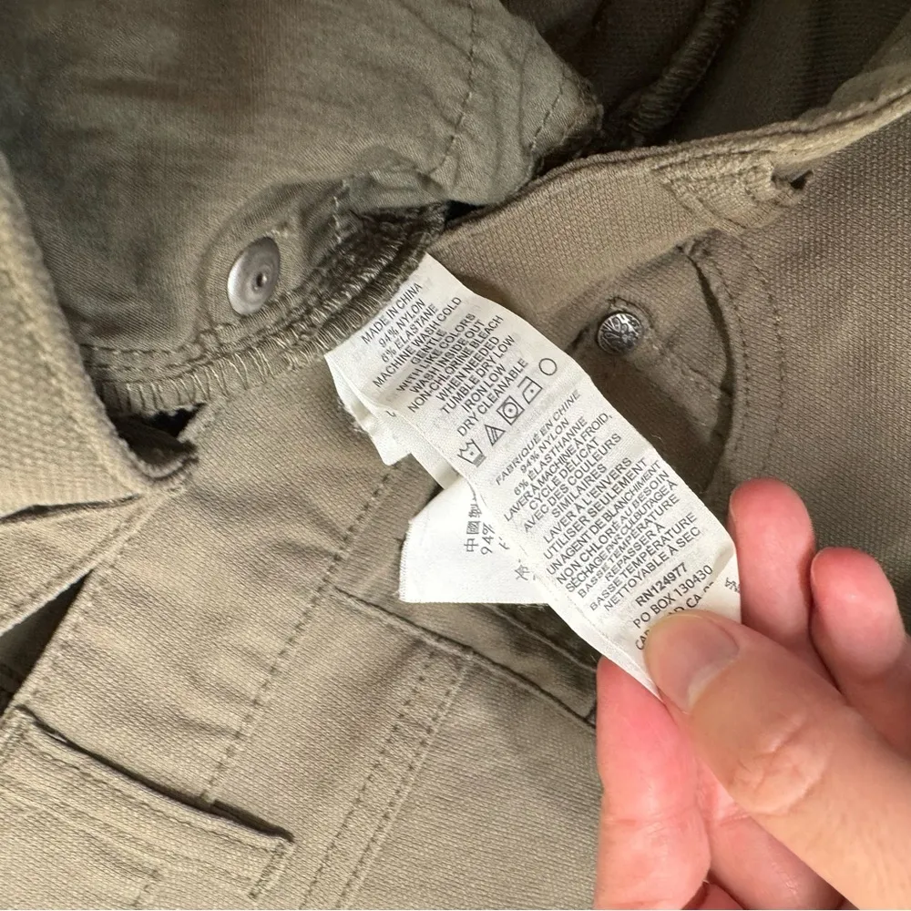 PrAna Hybrid Brenna Moto Style Pant Gravel Gray Olive Green Size 10 - Image 7