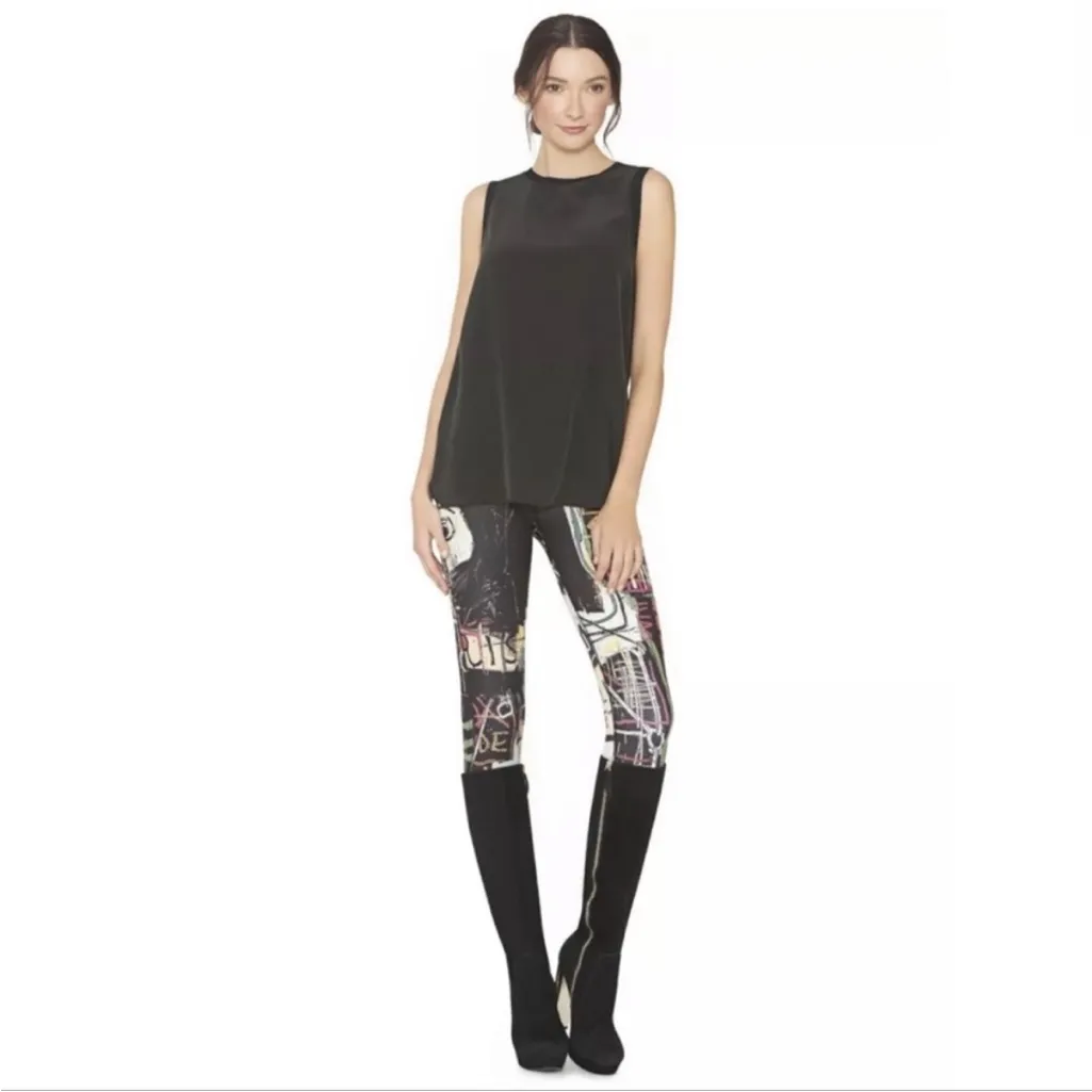 Alice + Olivia x Basquiat Jackie Printed Yoga Leggings L - Image 4