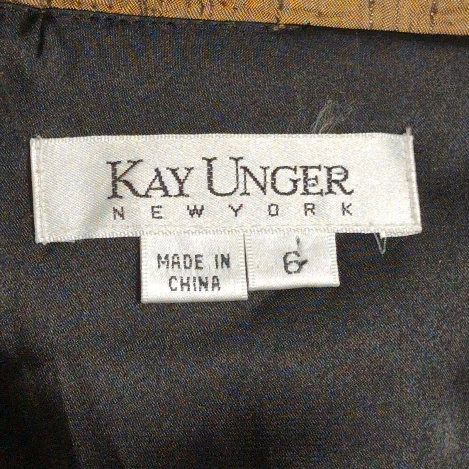 Kay Unger New York Bronze Sleeveless Midi A Line Dress Textured Fabric Size 6 - Image 7