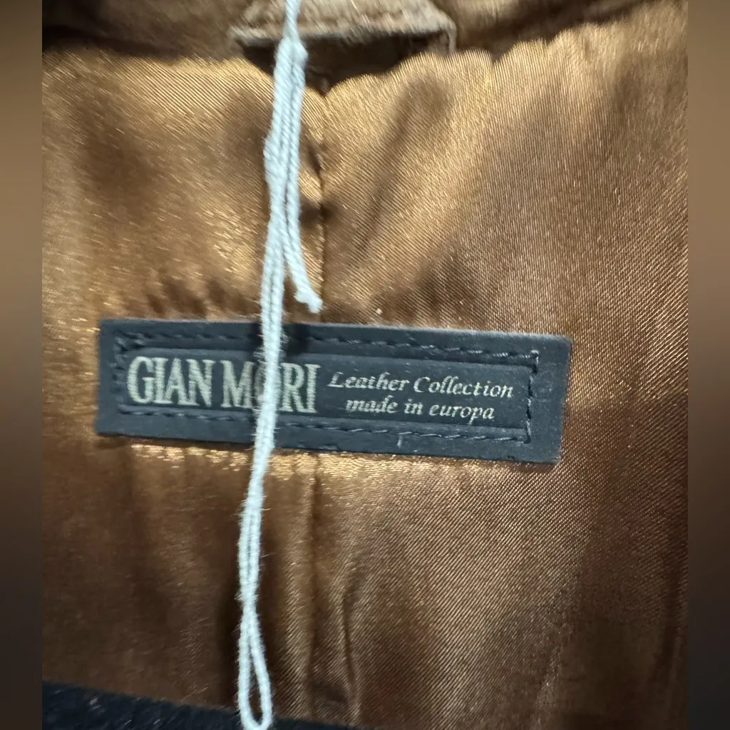 Vintage Tan Leather Women's Jacket Size M - Image 5