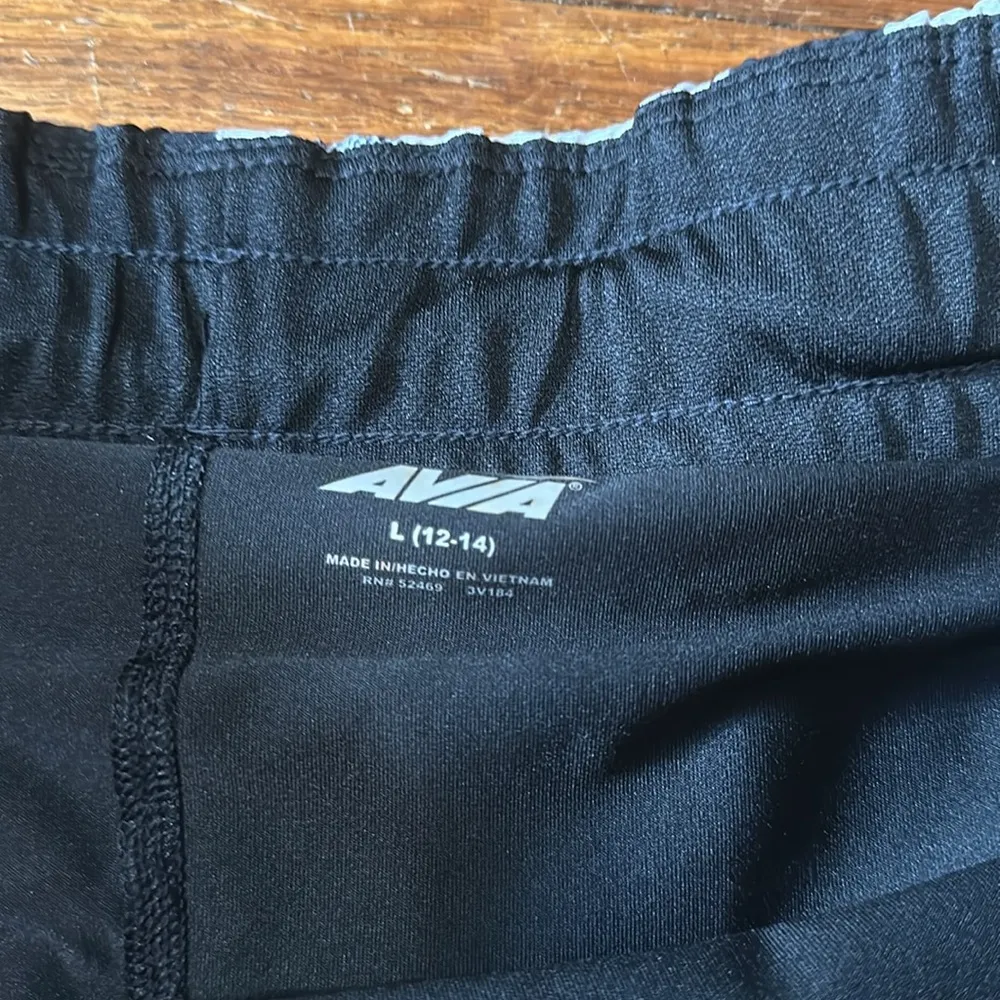 Avia Women’s 2-in-1 Running Shorts, Black Pattern, Lg - Image 3