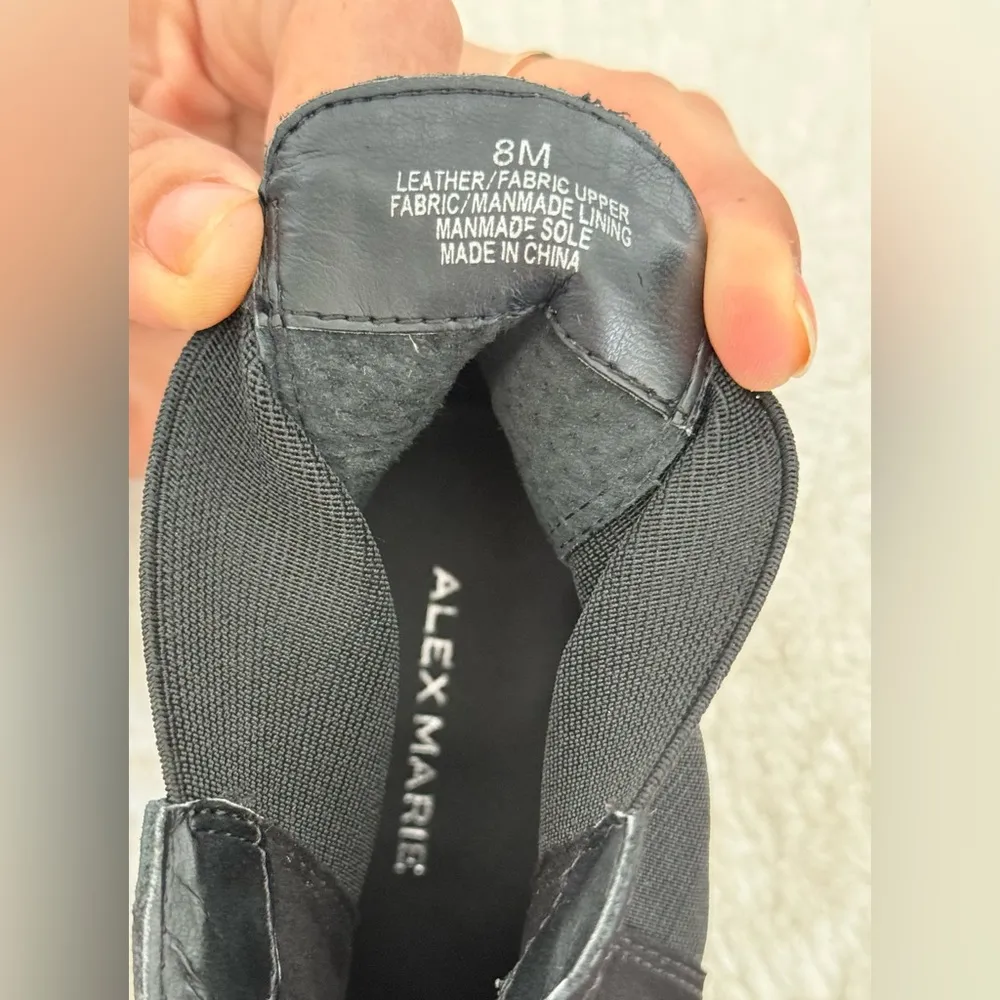 ALEX MARIE Black ankle Suede Leather Booties – Size 8 - Image 6