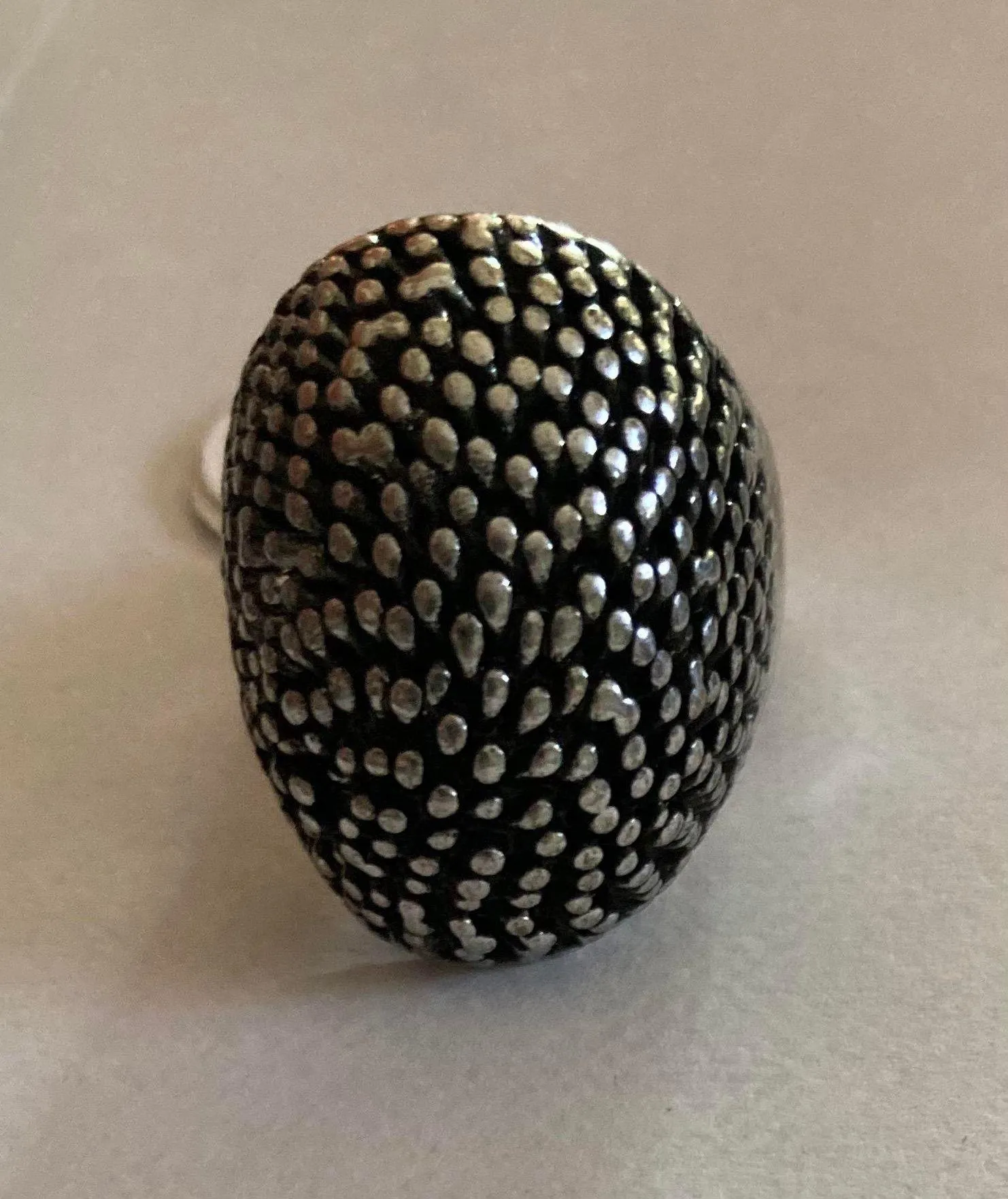 DOTTED ROUND SIGNET RING woman ring size 8 Silver - Image 2