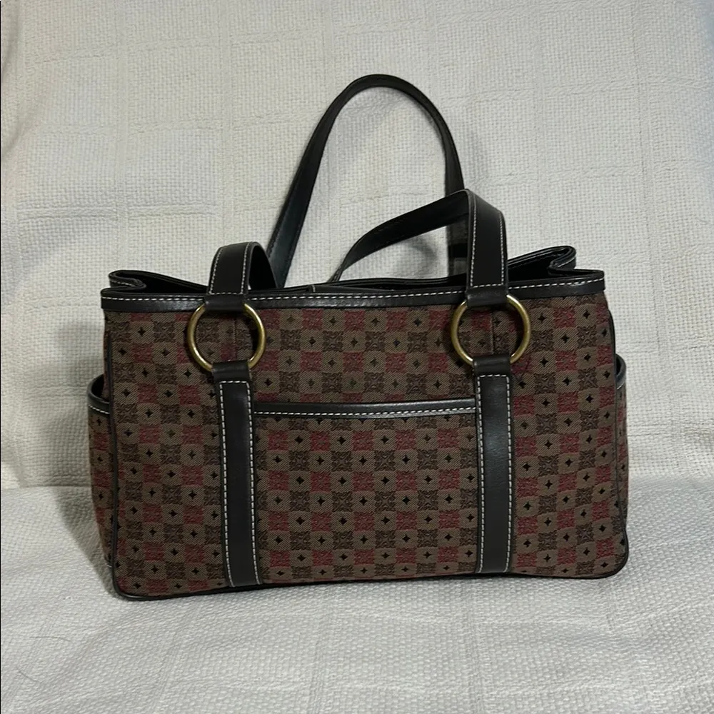 Villager/A Liz Claiborne Company Patterned Brown and Black Tote Bag - Image 2