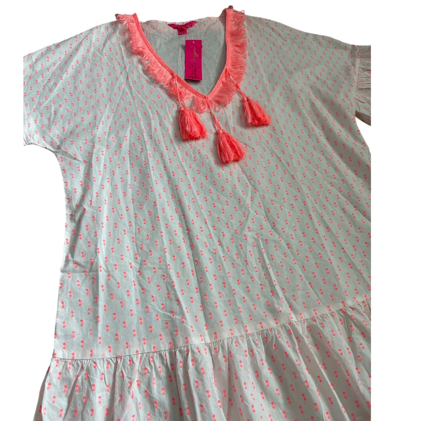 Lilly Pulitzer Kipper‎ Swim Coverup Tangelo Neon Clip Size L/XL - Image 5