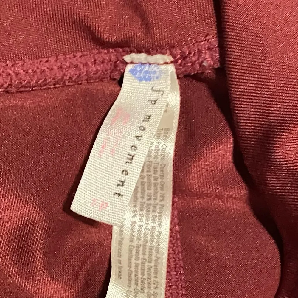 FP Movement by Free People Red Wine Full Yoga Athletic Leggings Mesh Sz Small - Image 6