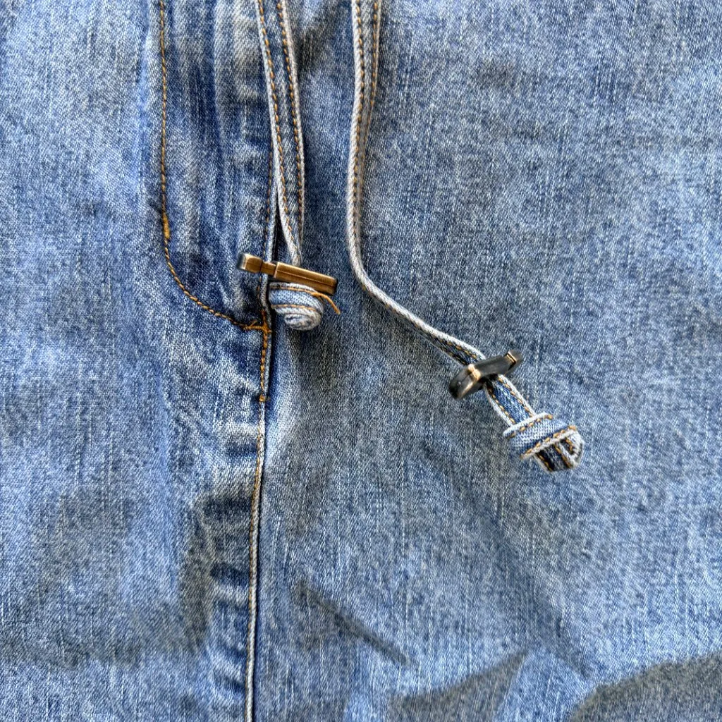 L.A. Blues Vintage Denim Mini Skirt Plus Size 20 Drawstring Waist Y2K Cotton - Image 2