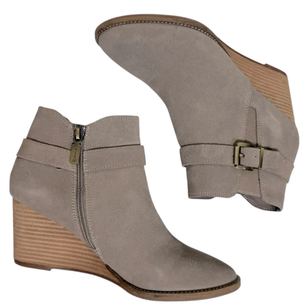 Blondo Natalia Suede Waterproof‎ Ankle Boot Bootie Tan Size 9.5 - Image 12