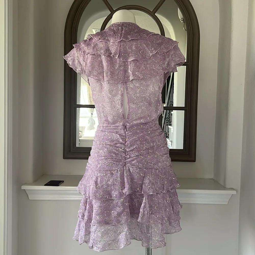 NEW Sabina Musayev Nogatin Fairy Prairie Lilac Mini Dress Size M Retail $380 Size M - Image 10