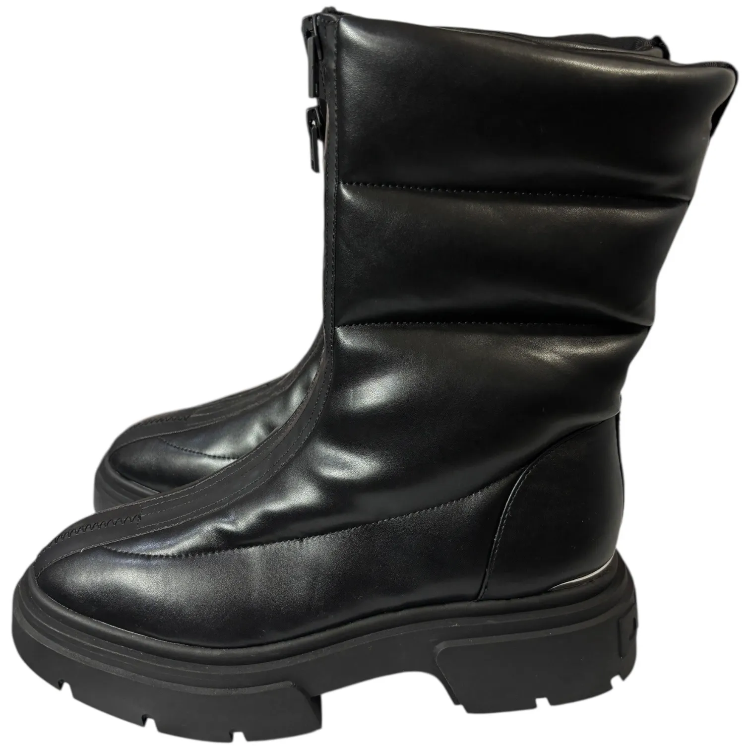 New DKNY Womens Fiza Chunky Platform Zipper Boots Black sz 9M MSRP $169 Lug Sole - Image 5