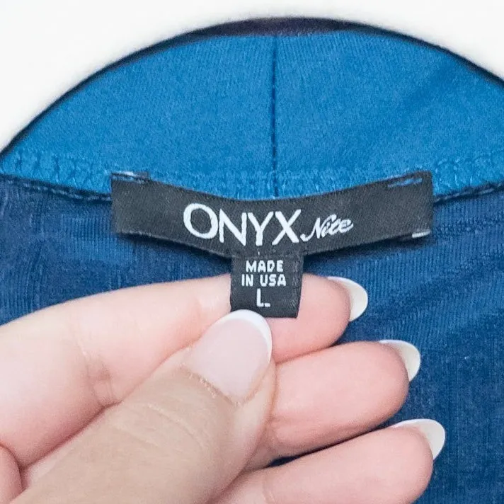 VTG Onyx Nite Womens Jacket Size L Blue 90s Metallic Evening Chic Glam Party - Image 2