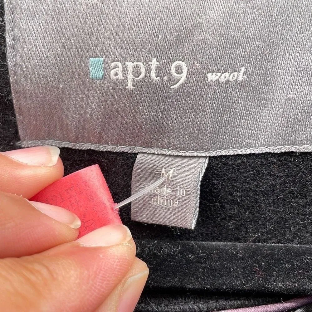 Apt. 9  Wool Peacoat Black‎ Medium - Image 13