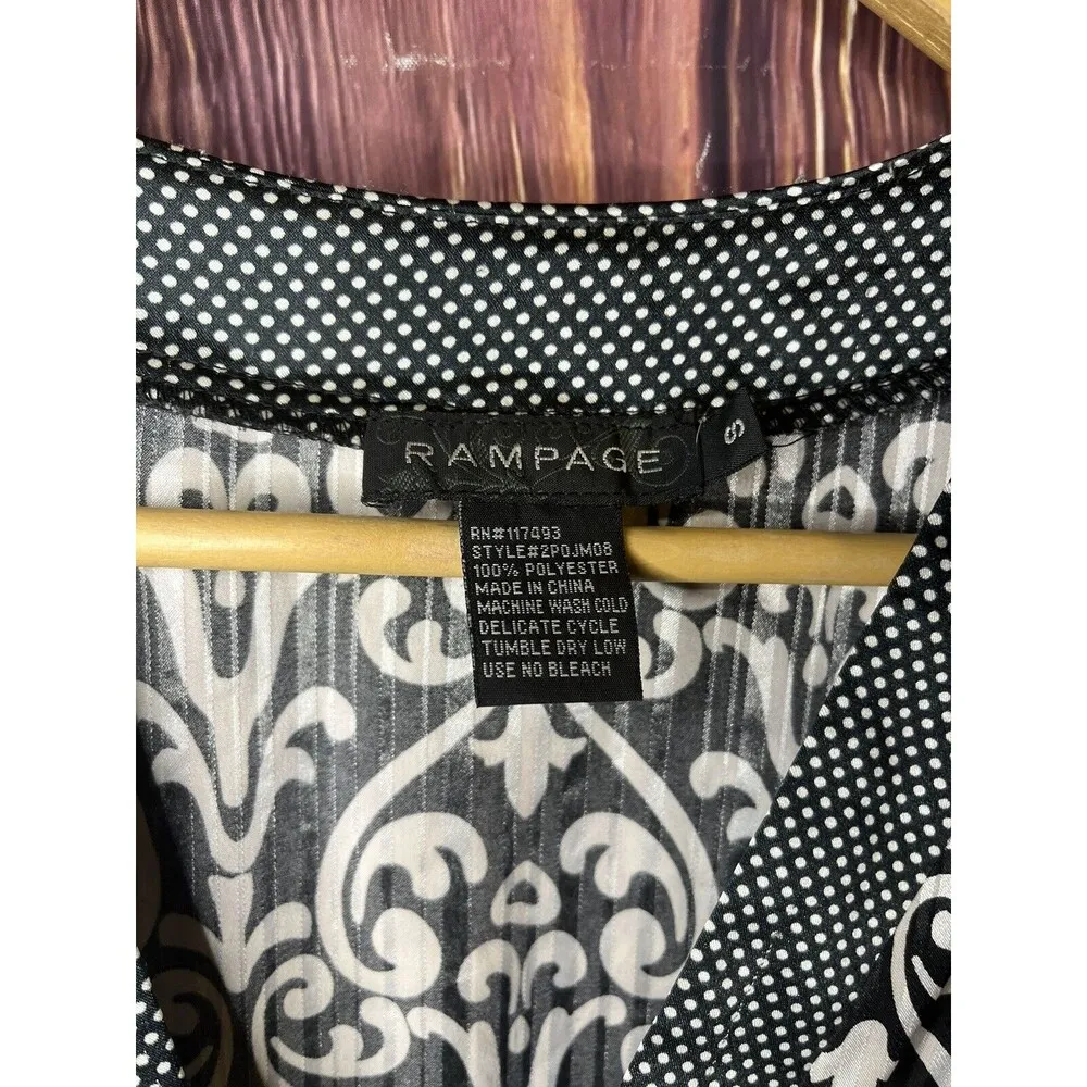 Y2K Vintage  Babydoll Top S Small Black, White Groovy Blouse - Image 4