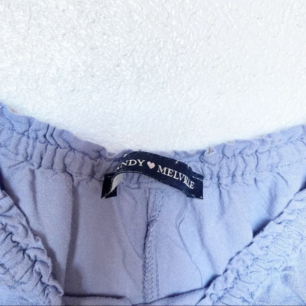 Brandy Melville Off the Shoulder Blue Top One Size - Image 5