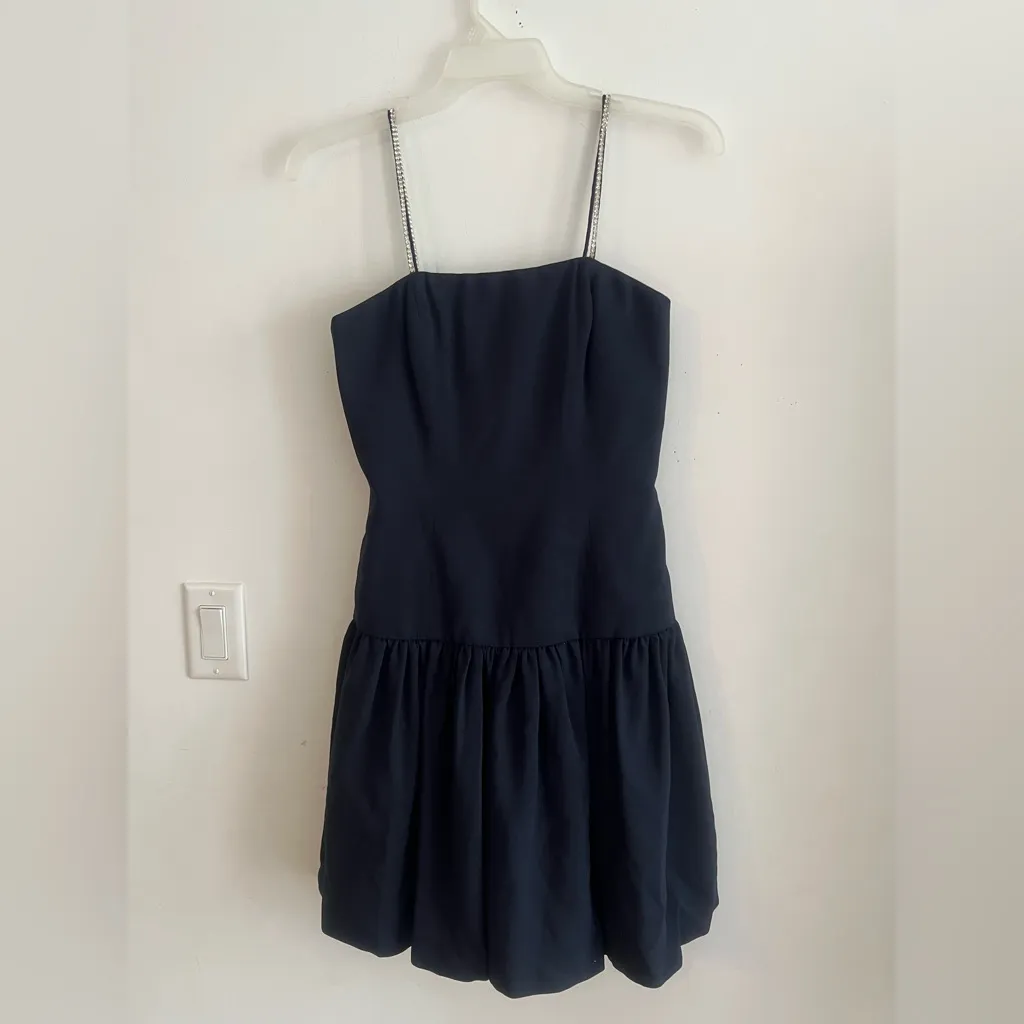 Vintage 1980s Morton Myles for The Warrens Navy Blue Rhinestone Strap Size 6 - Image 3