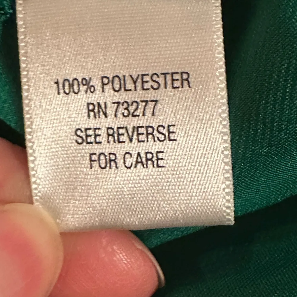 Dana Buchman Satin Emerald Green V Neck Metal Buttons & Metal Hooks Sleeve  Sz M - Image 11