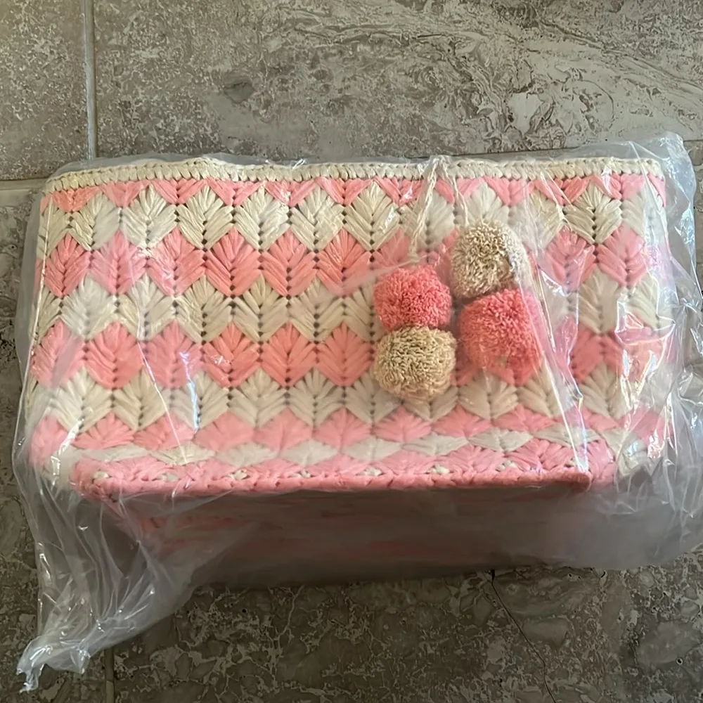 BTB Los Angeles Bria Straw Tote in Natural Rose, NWT, One Size Pink - Image 4