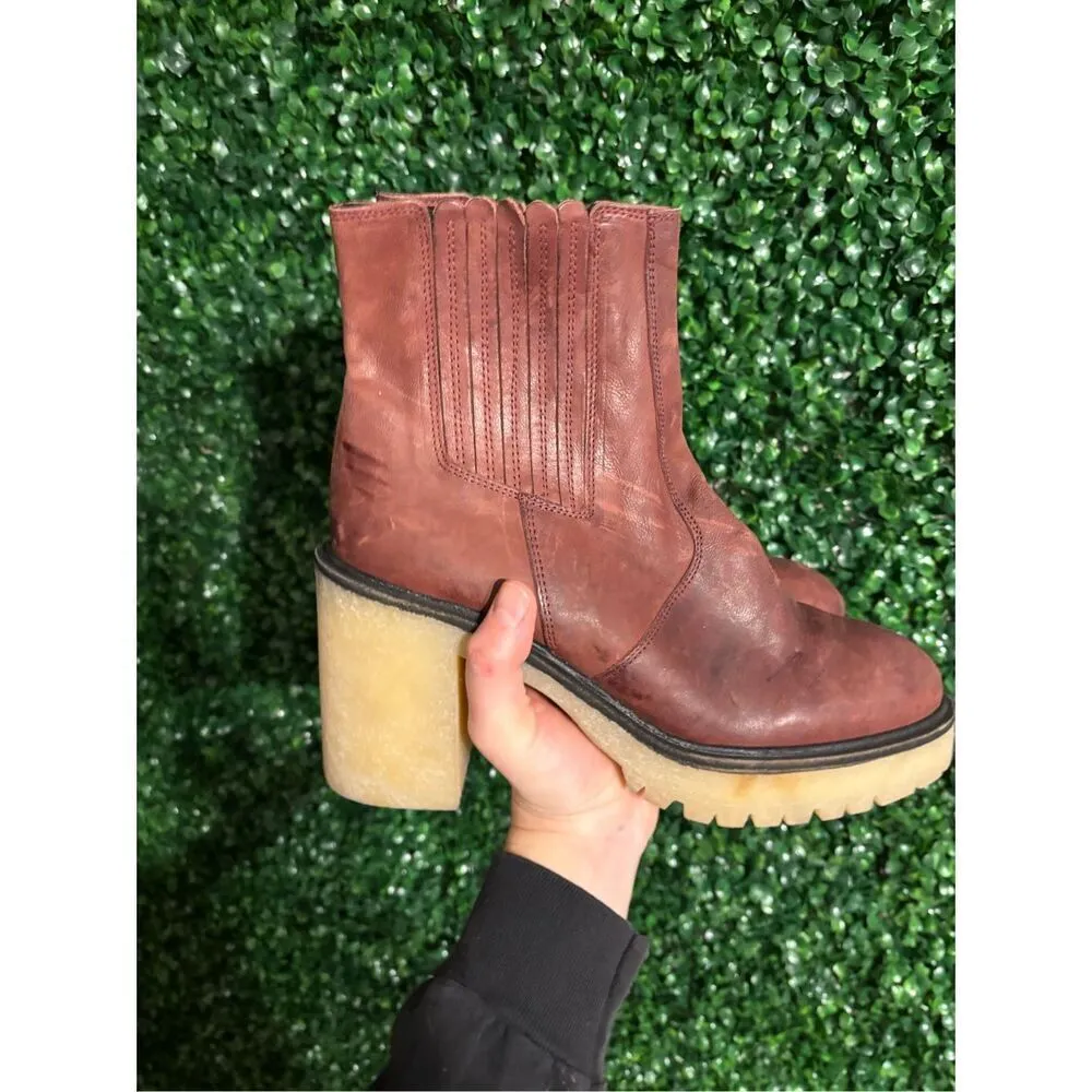 Free People James Chelsea Lug Sole Boot in Cherry Chocolate Sz 10 NWOT - Image 5