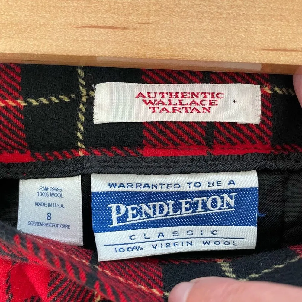 Vintage  Wool Wallace Tartan Plaid Pencil Skirt M - Image 6