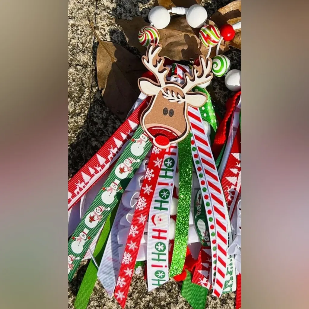 Christmas reindeer bag, charm Red - Image 2