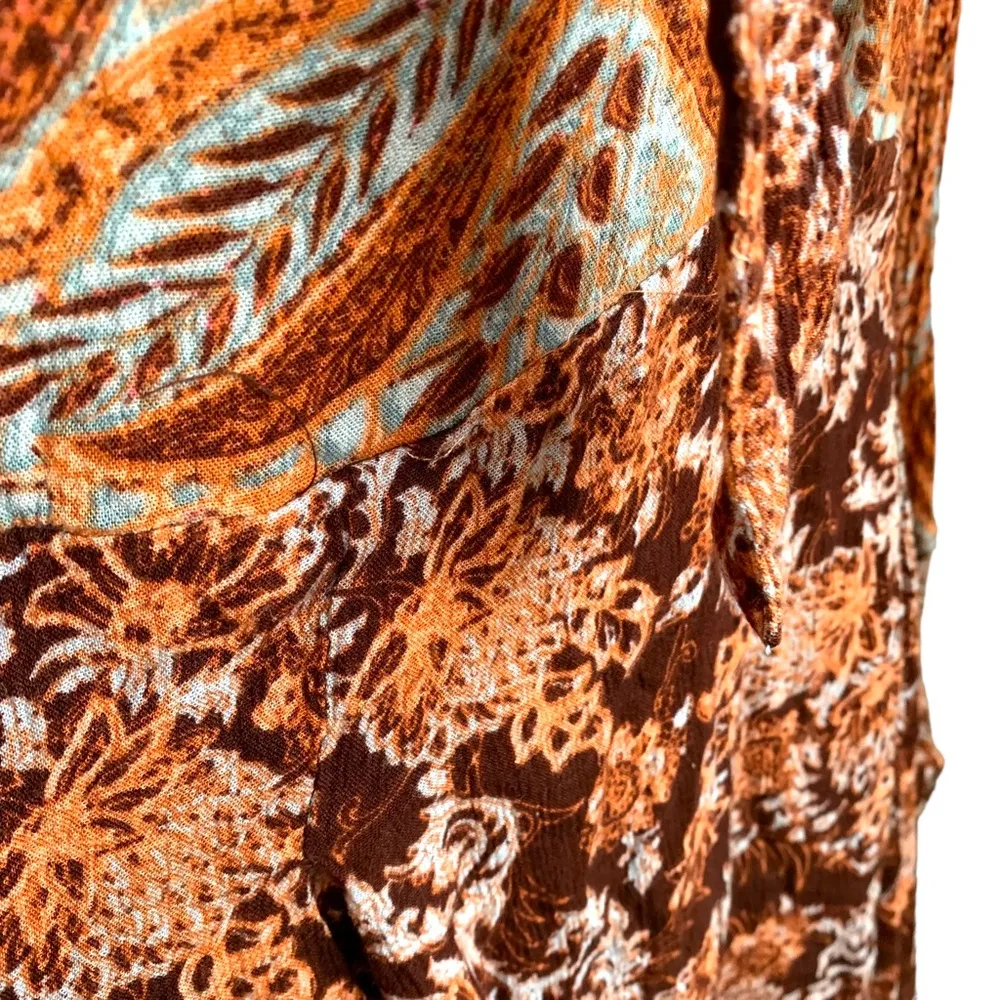 Free people Lady Luck Boho Long Bell Sleeve Tunic top blouse scoop tie back - Image 4