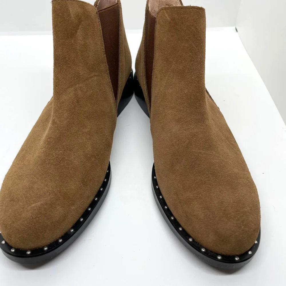 Patricia Green Palma Tan Leather Block Heel Studded Ankle High Boot Size 6 NEW - Image 6