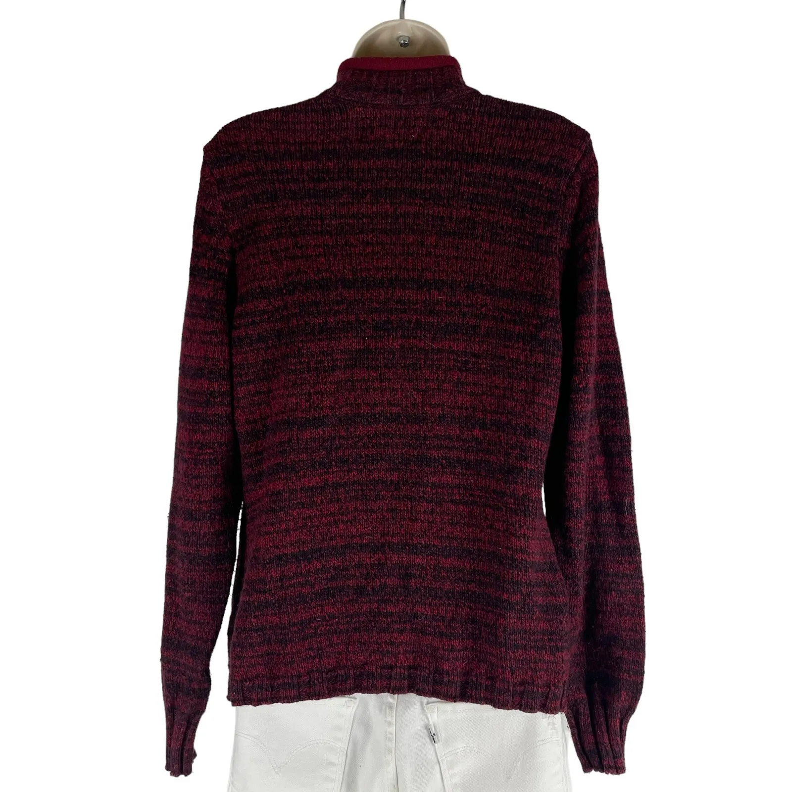 Woolrich  1/4 Zip Wool Blend Sweater Pullover Heather Red Size MP - Image 5