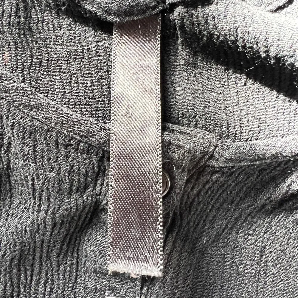 Womens Gauzy Lace Top XS Boho Fairygoth Witchy Gothcore Emo Rockabilly Punk Black - Image 9