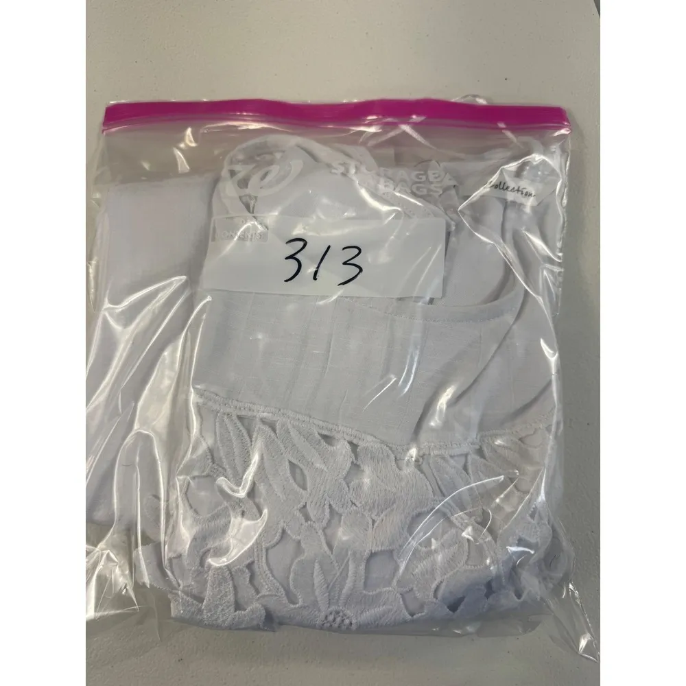 Ny collections white Sleeveless Dress with Floral Lace Detail Summer s - Image 11