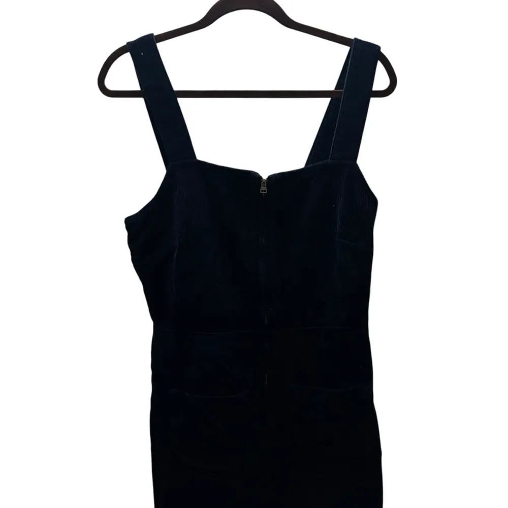 VTG Free People Womens Jumpsuit Overall Zip Front Corduroy Cotton Blue - Image 7