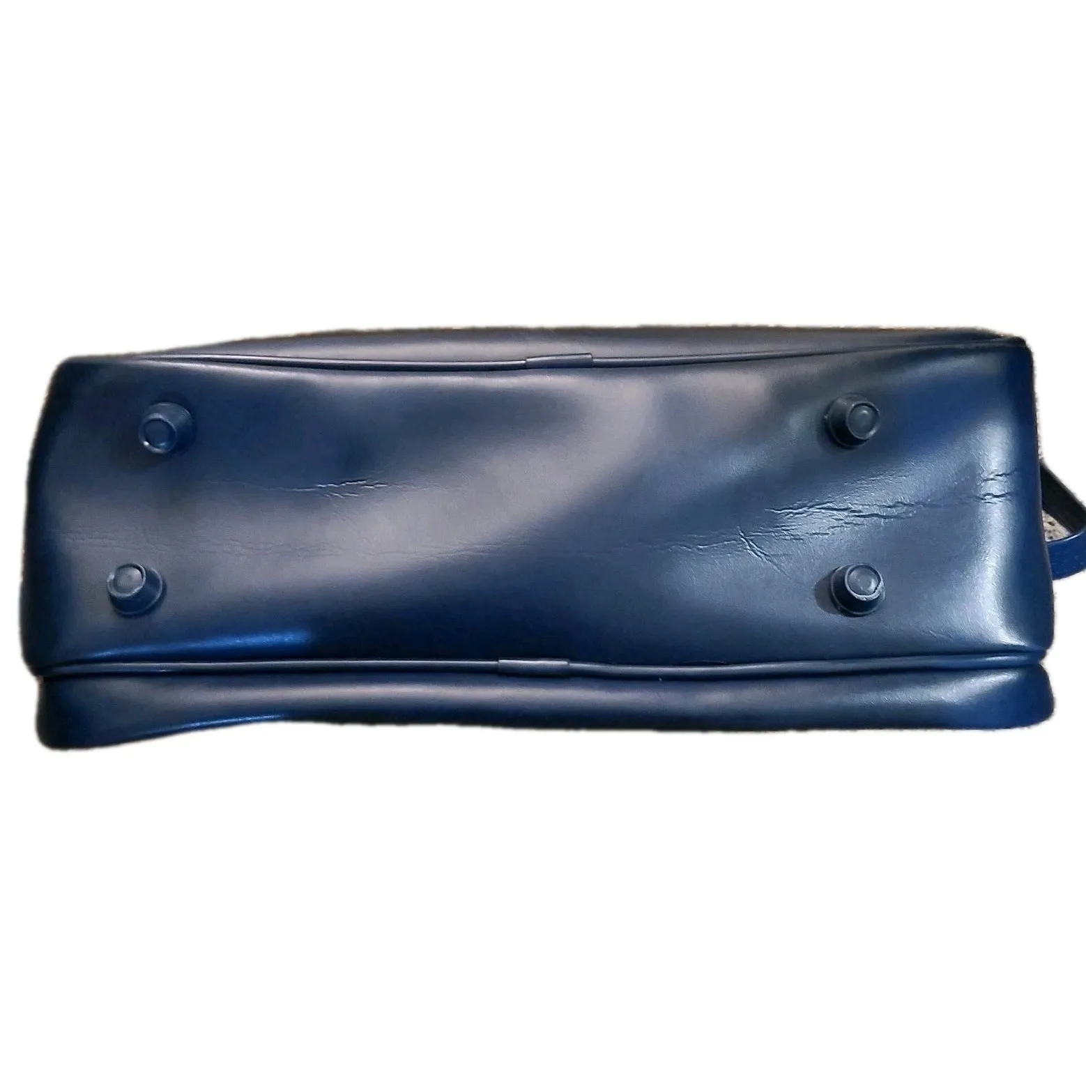 Vintage American Tourister 70s Carryon Overnight Shoulder Bag With Feet‎ Blue - Image 6