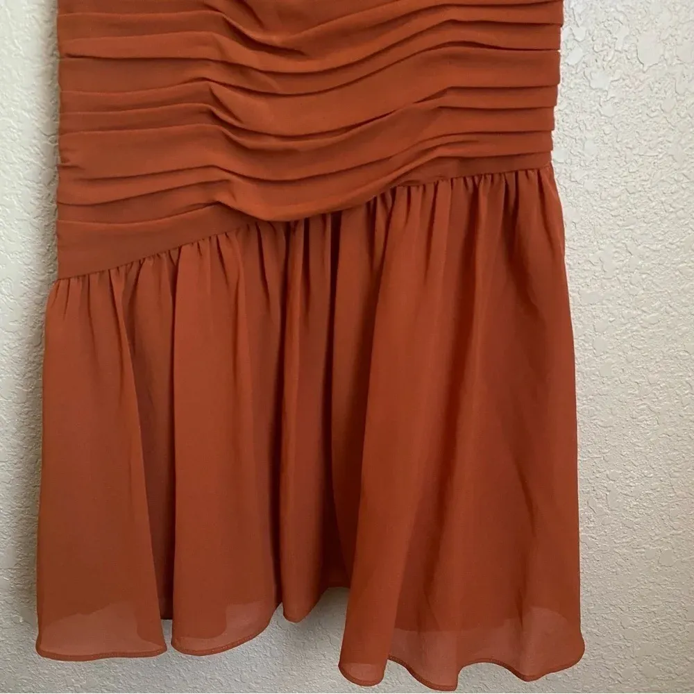 AIIFOS Emily Mini Dress from Revolve size 4 burnt‎ orange chain pleated - Image 10