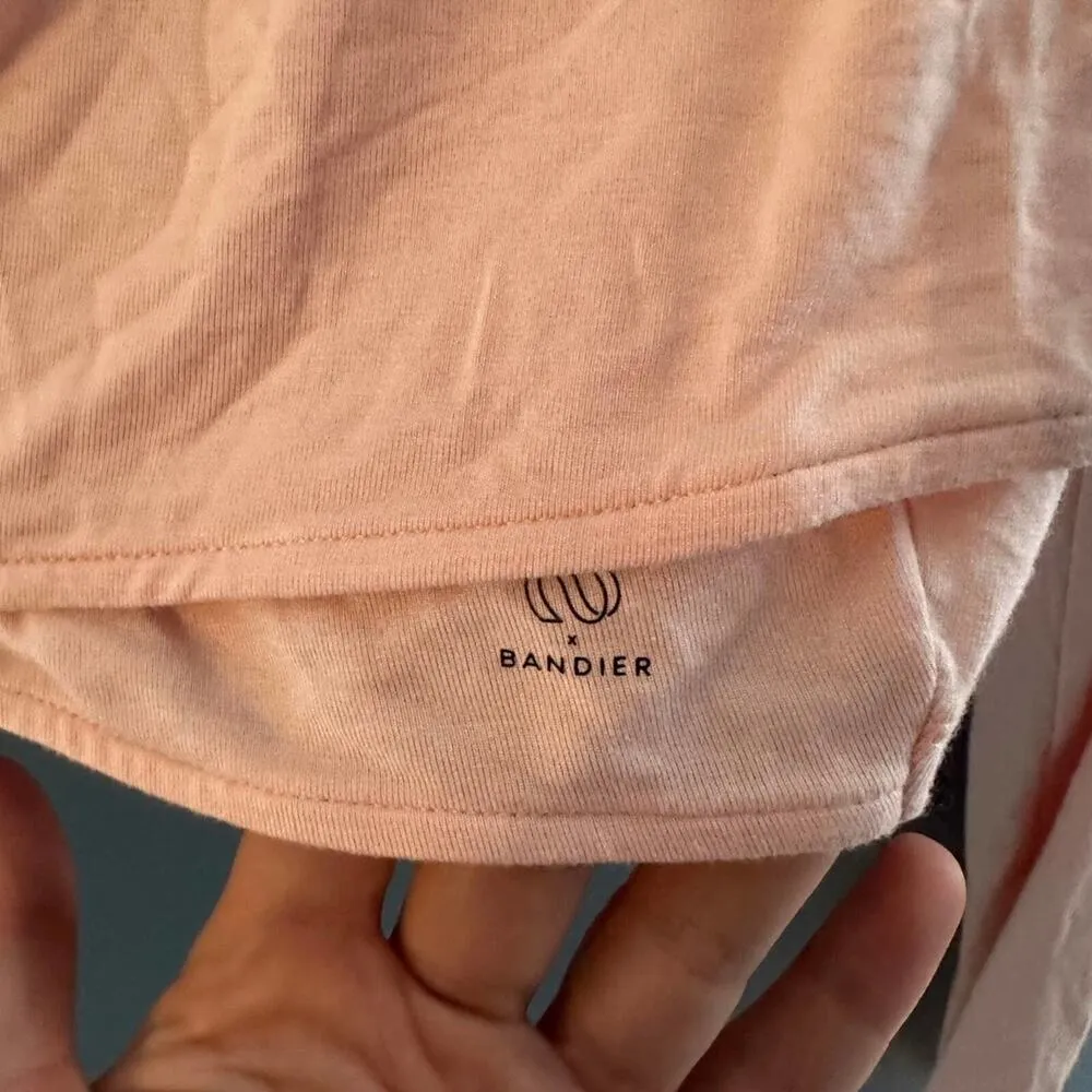 BANDIER X SOMETHING NAVY Top Women Size 2XL Cropped Crossover Pale Blush Pink - Image 3