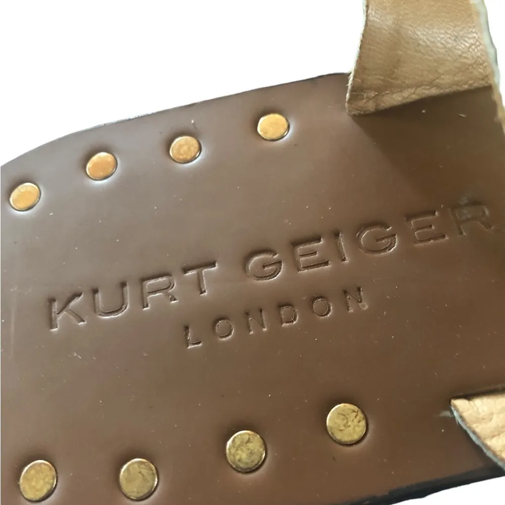 Kurt Geiger London KG  Leopard Calf Hair Square Toe Thong Sandal Sz 38.5 Vacay - Image 4