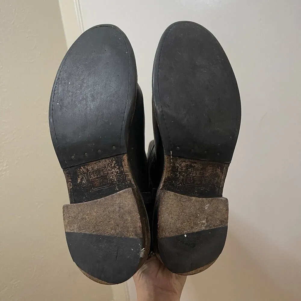 FRYE Leather Black Knee high Riding Western country boots US 7 -77754 4003 - Image 8