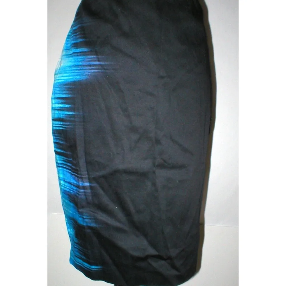 New $128 Womens Designer Tahari Black Blue Skirt Lined Work Office 12 NWT Ombre - Image 4