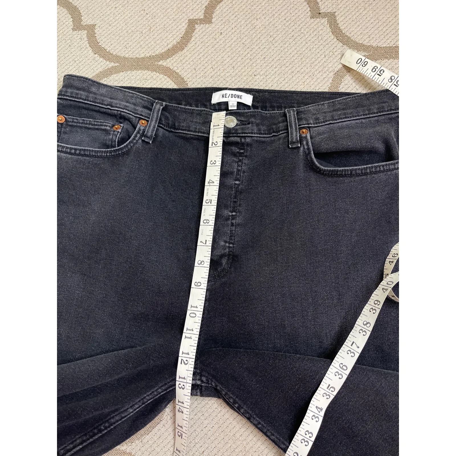 Re/Done 90’s High Rise Ankle Crop Washed Noir Jeans, size 32, MSRP $275 - Image 12