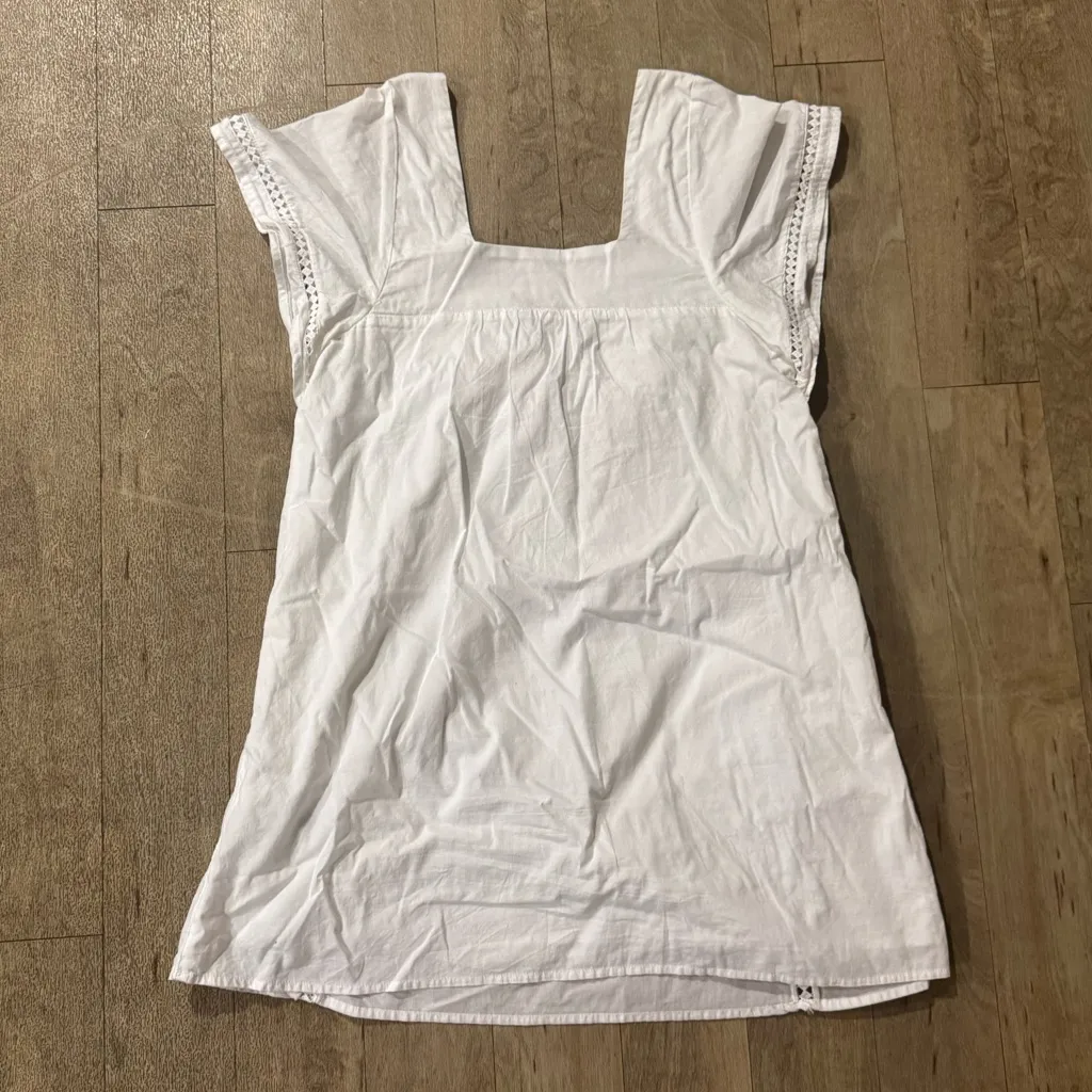 Abercrombie & Fitch 100% Cotton White Lace Crochet Shift Dress Size XS - Image 5