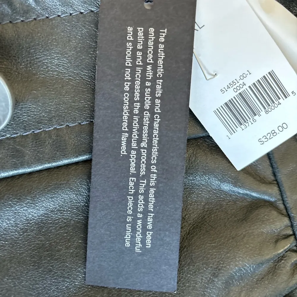 NWT Banana Republic black vintage genuine leather jacket early 2000s size XL! - Image 7