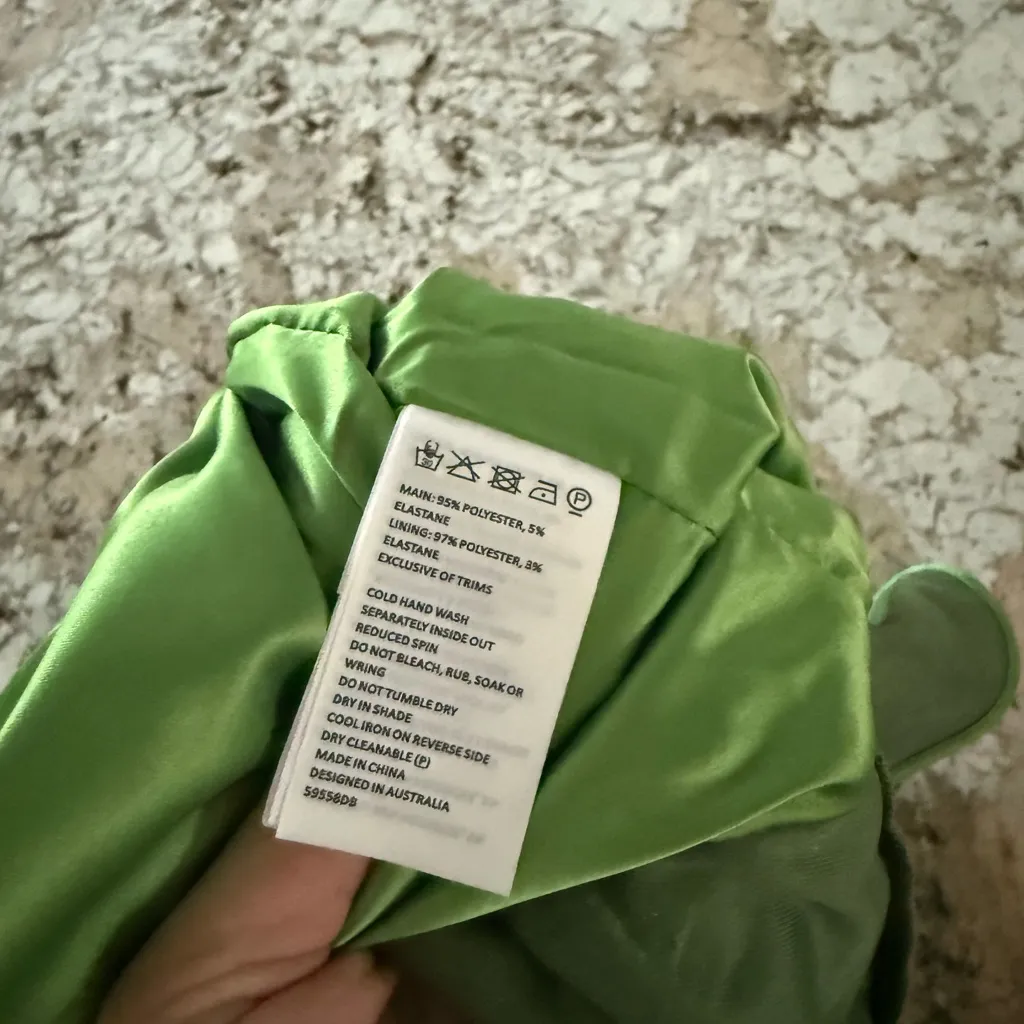 Bardot Green Velvet Long Sleeve Wrap Mini Dress Size M - Image 6